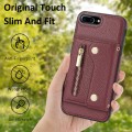 For iPhone 7 / 8 / SE 2020 DF-09 Crossbody Litchi texture Card Bag Design PU Phone Case(Wine Red)