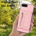 For iPhone 7 / 8 / SE 2020 DF-09 Crossbody Litchi texture Card Bag Design PU Phone Case(Pink)