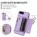 For iPhone 7 Plus / 8 Plus DF-09 Crossbody Litchi texture Card Bag Design PU Phone Case(Purple)