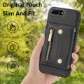 For iPhone 7 Plus / 8 Plus DF-09 Crossbody Litchi texture Card Bag Design PU Phone Case(Black)