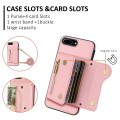 For iPhone 7 Plus / 8 Plus DF-09 Crossbody Litchi texture Card Bag Design PU Phone Case(Pink)