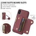 For iPhone X / XS DF-09 Crossbody Litchi texture Card Bag Design PU Phone Case(Wine Red)