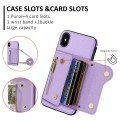 For iPhone XR DF-09 Crossbody Litchi texture Card Bag Design PU Phone Case(Purple)