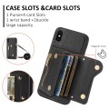 For iPhone XR DF-09 Crossbody Litchi texture Card Bag Design PU Phone Case(Black)