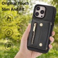 For iPhone 11 Pro DF-09 Crossbody Litchi texture Card Bag Design PU Phone Case(Black)