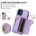 For iPhone 11 DF-09 Crossbody Litchi texture Card Bag Design PU Phone Case(Purple)