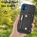 For iPhone 11 DF-09 Crossbody Litchi texture Card Bag Design PU Phone Case(Black)