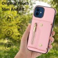 For iPhone 11 DF-09 Crossbody Litchi texture Card Bag Design PU Phone Case(Pink)