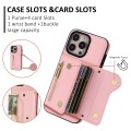 For iPhone 11 Pro Max DF-09 Crossbody Litchi texture Card Bag Design PU Phone Case(Pink)