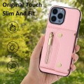 For iPhone 13 Pro DF-09 Crossbody Litchi texture Card Bag Design PU Phone Case(Pink)