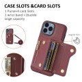 For iPhone 13 Pro Max DF-09 Crossbody Litchi texture Card Bag Design PU Phone Case(Wine Red)