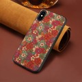For iPhone XS / X Four Seasons Flower Language Series TPU Phone Case(Summer Red)