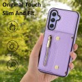 For Samsung Galaxy S21 FE DF-09 Crossbody Litchi texture Card Bag Design PU Phone Case(Purple)
