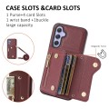 For Samsung Galaxy S21 FE DF-09 Crossbody Litchi texture Card Bag Design PU Phone Case(Wine Red)