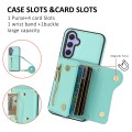 For Samsung Galaxy S23 FE DF-09 Crossbody Litchi texture Card Bag Design PU Phone Case(Cyan)