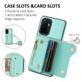 For Samsung Galaxy S23+ DF-09 Crossbody Litchi texture Card Bag Design PU Phone Case(Cyan)