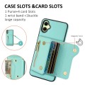 For Samsung Galaxy A05 DF-09 Crossbody Litchi texture Card Bag Design PU Phone Case(Cyan)