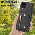 For Samsung Galaxy A12 DF-09 Crossbody Litchi texture Card Bag Design PU Phone Case(Black)