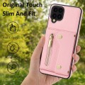 For Samsung Galaxy A12 DF-09 Crossbody Litchi texture Card Bag Design PU Phone Case(Pink)