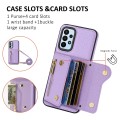 For Samsung Galaxy A13 4G DF-09 Crossbody Litchi texture Card Bag Design PU Phone Case(Purple)