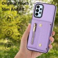 For Samsung Galaxy A13 4G DF-09 Crossbody Litchi texture Card Bag Design PU Phone Case(Purple)