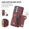 For Samsung Galaxy A13 4G DF-09 Crossbody Litchi texture Card Bag Design PU Phone Case(Wine Red)