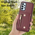 For Samsung Galaxy A15 DF-09 Crossbody Litchi texture Card Bag Design PU Phone Case(Wine Red)