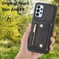 For Samsung Galaxy A15 DF-09 Crossbody Litchi texture Card Bag Design PU Phone Case(Black)