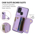 For Samsung Galaxy A21S DF-09 Crossbody Litchi texture Card Bag Design PU Phone Case(Purple)