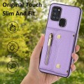 For Samsung Galaxy A21S DF-09 Crossbody Litchi texture Card Bag Design PU Phone Case(Purple)