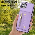 For Samsung Galaxy A22 5G DF-09 Crossbody Litchi texture Card Bag Design PU Phone Case(Purple)