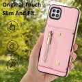 For Samsung Galaxy A22 5G DF-09 Crossbody Litchi texture Card Bag Design PU Phone Case(Pink)