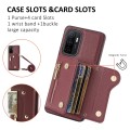 For Samsung Galaxy A32 4G DF-09 Crossbody Litchi texture Card Bag Design PU Phone Case(Wine Red)