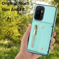 For Samsung Galaxy A33 DF-09 Crossbody Litchi texture Card Bag Design PU Phone Case(Cyan)