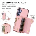 For Samsung Galaxy A34 DF-09 Crossbody Litchi texture Card Bag Design PU Phone Case(Pink)