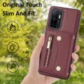 For Samsung Galaxy A52 DF-09 Crossbody Litchi texture Card Bag Design PU Phone Case(Wine Red)