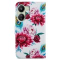 For Xiaomi Redmi 13C 4G Painted Pattern Horizontal Flip Leather Phone Case(Peacock Flower)
