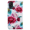 For TCL 40 SE Painted Pattern Horizontal Flip Leather Phone Case(Peacock Flower)