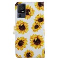 For TCL 40 SE Painted Pattern Horizontal Flip Leather Phone Case(Sunflower)