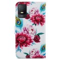 For TCL 403 Painted Pattern Horizontal Flip Leather Phone Case(Peacock Flower)