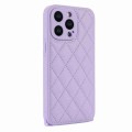 For iPhone 11 Rhombic Texture Phone Case with Dual Lanyard(Purple)