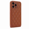 For iPhone 11 Rhombic Texture Phone Case with Dual Lanyard(Brown)