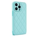 For iPhone 11 Pro Rhombic Texture Phone Case with Dual Lanyard(Green)