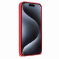 For iPhone 13 Pro Rhombic Texture Phone Case with Dual Lanyard(Red)