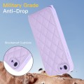 For iPhone SE 2022 / SE 2020 Rhombic Texture Phone Case with Dual Lanyard(Purple)