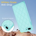 For iPhone 8 Plus / 7 Plus Rhombic Texture Phone Case with Dual Lanyard(Green)