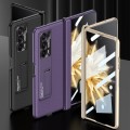 For Honor Magic V2 GKK Integrated Magnetic Hinge Flip Leather Phone Case with Holder(Gold)