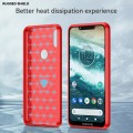 For Motorola Moto One Brushed Texture Carbon Fiber TPU Phone Case(Red)