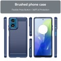 For Motorola Moto G04 Brushed Texture Carbon Fiber TPU Phone Case(Blue)
