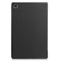For Lenovo Qitian K10 Pro 5G 3-folding Leather Smart Tablet Case(Black)